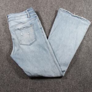 Flying Monkey Jeans Womens 31 Light Wash High Rise Flare Distressed